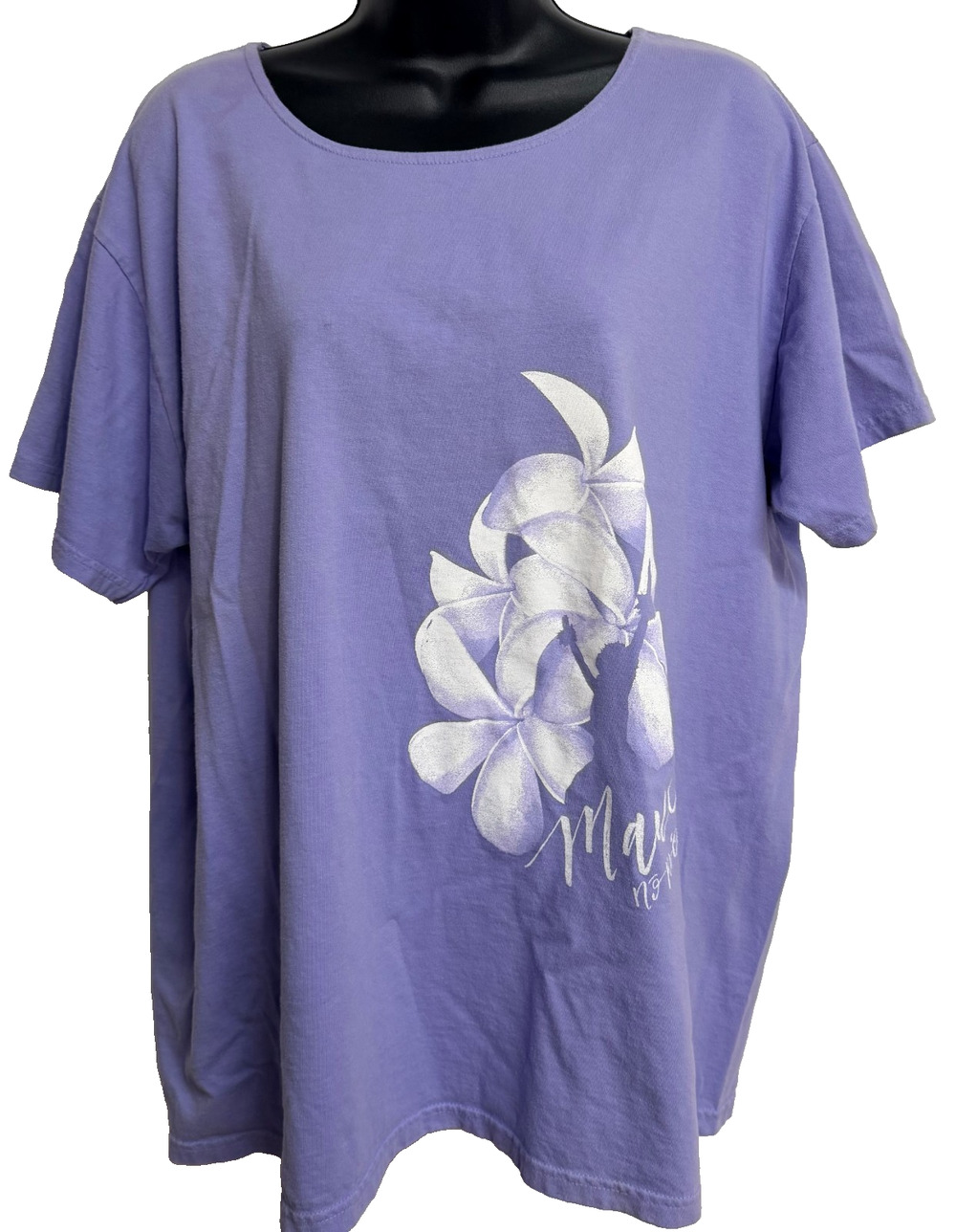 Crazy Shirts Scoop Neck T-Shirt Women 2XL Lavender Garment Dyed Short Sleeve NEW